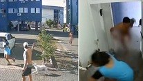 Homem nu armado com faca ataca vizinhos em condomínio de Cubatão (SP) (Reprodução/Record TV)